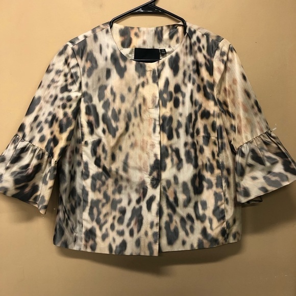 Carlisle Animal Print Lightweight Topper Coat Jacket Half Sleeves Size 8 - Picture 1 of 6